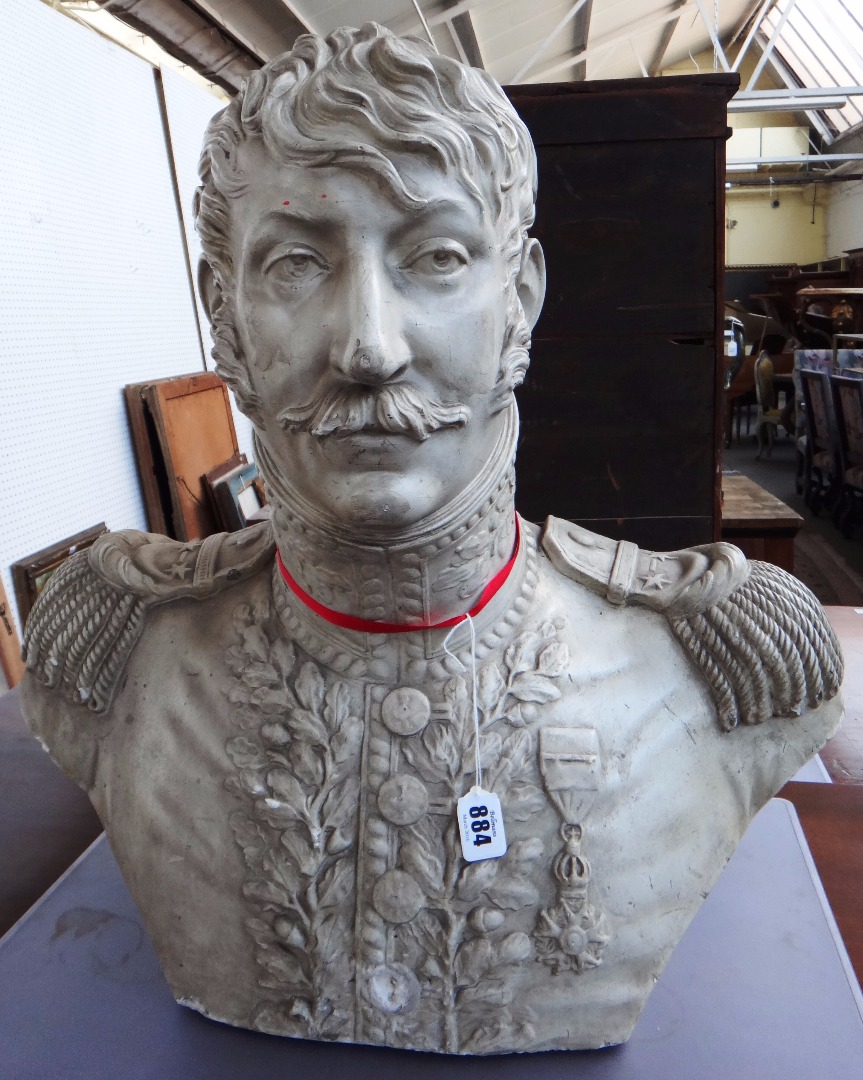 Appraisal: A French plaster bust of a Napoleonic General th century