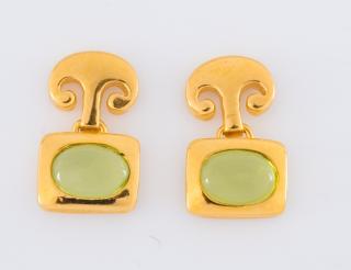 Appraisal: K Peridot Earrings Museum of Modern Art Stamped MMA BMCo