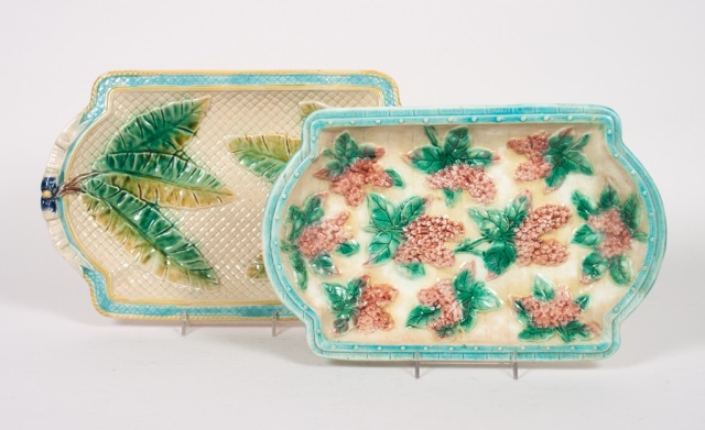 Appraisal: Two English majolica bread trays late th century tray -