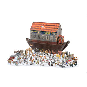 Appraisal: A Large Noah s Ark with Lift-Off Cover and Large