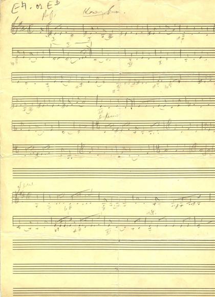 Appraisal: piece Autograph Music Manuscript Rodgers Richard Honey Bun from South