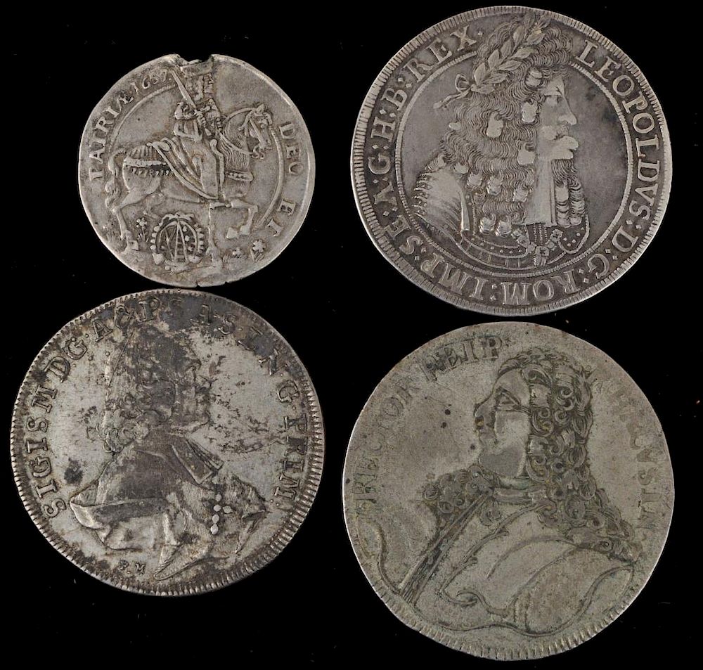 Appraisal: Group Four Early European Silver Coins comprising a Johann Georg