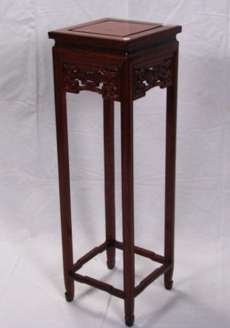 Appraisal: Oriental Rosewood Fern Stand inches tall inch square top Oriental