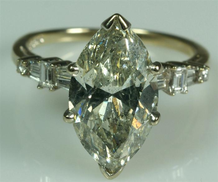 Appraisal: K WG carat solitaire marquis diamond engagement ring size natural