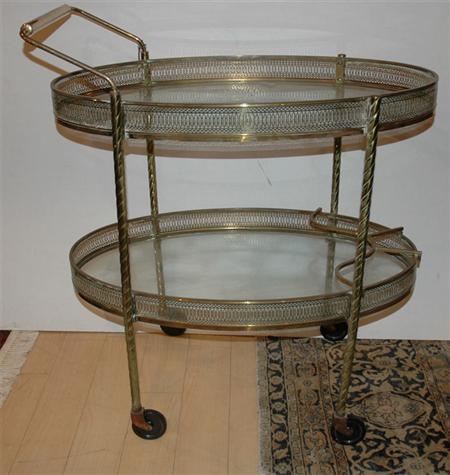 Appraisal: Brass Two-Tier Tea Cart Estimate -