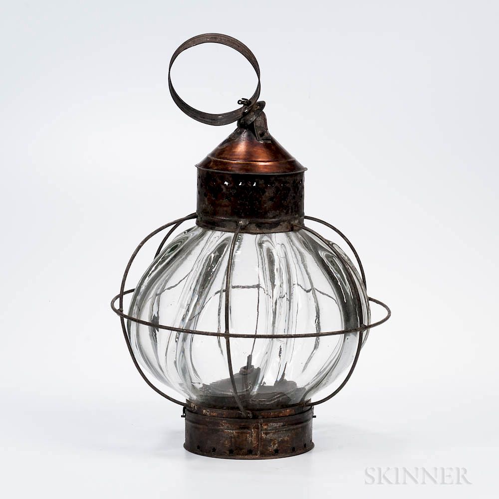 Appraisal: Large Tin and Glass Lantern Large Tin and Glass Lantern