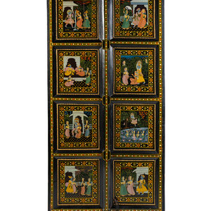 Appraisal: A Pair of Indian Painted Doors th Century Height of