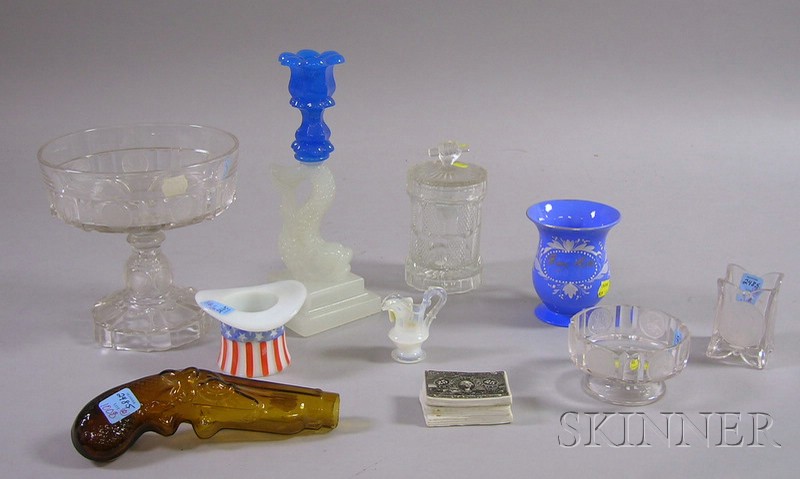 Appraisal: Nine Pieces of th Century Glass and a Parian U