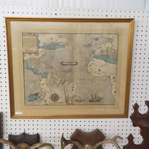 Appraisal: th Century Hand Colored Map marking the famous West Indian