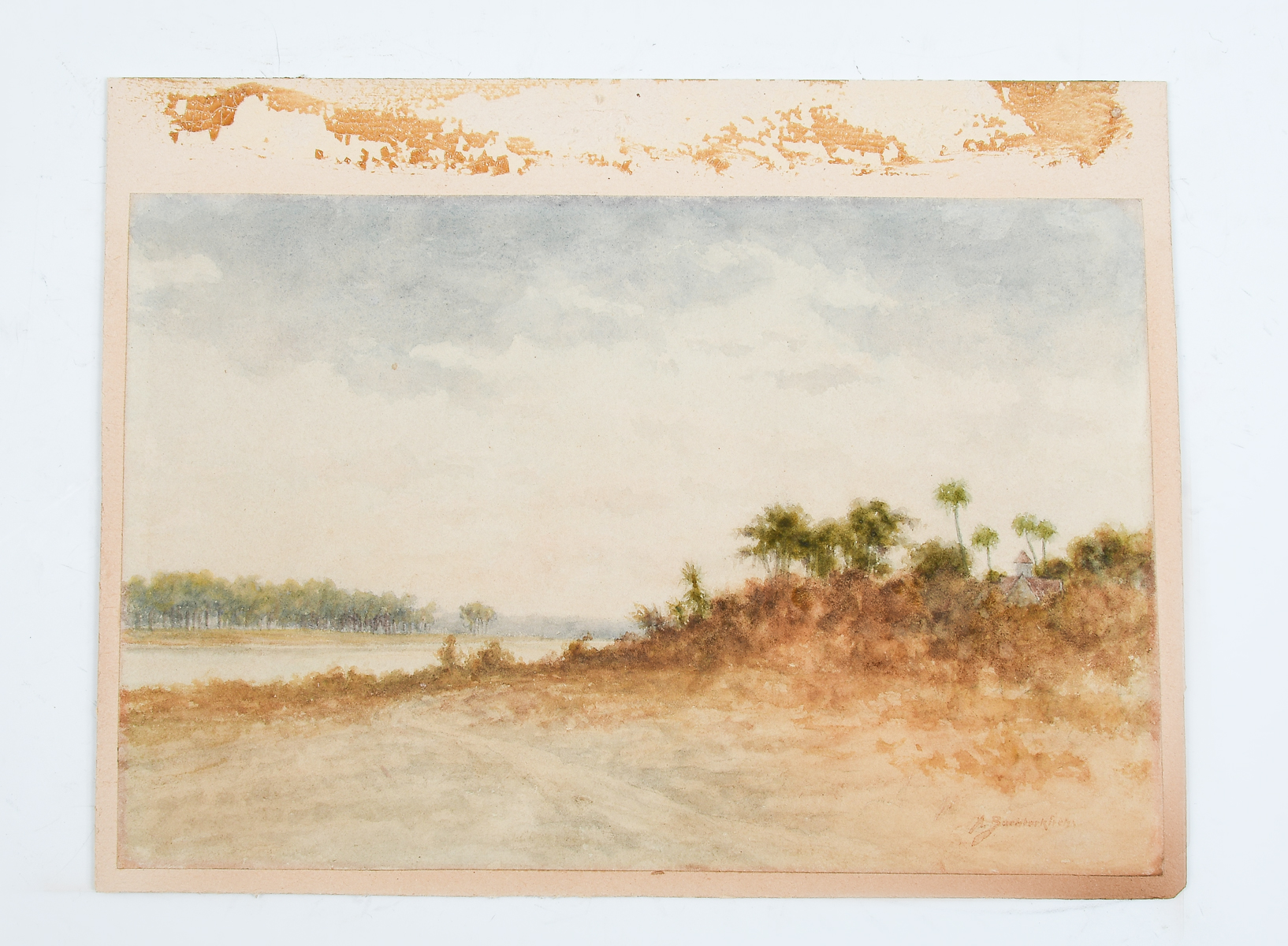 Appraisal: BUCHTERKIRCH Armin - Bermuda Bahamas Chapel in The Dunes Watercolor