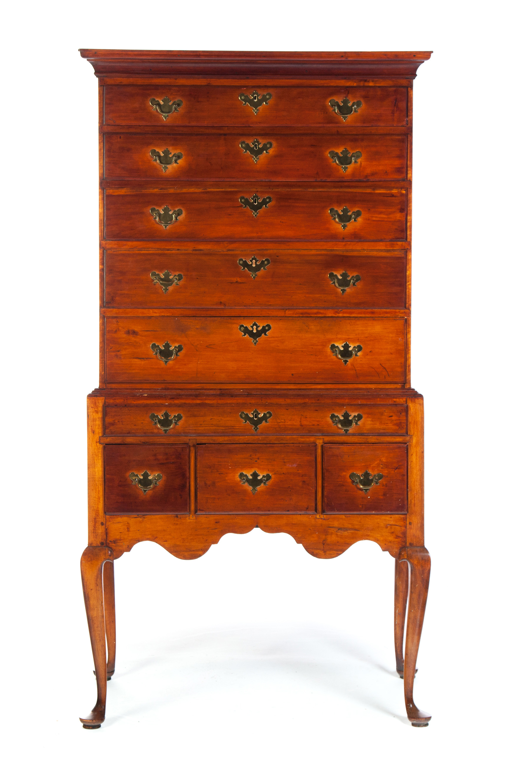 Appraisal: NEW ENGLAND QUEEN ANNE HIGH CHEST Late th century maple