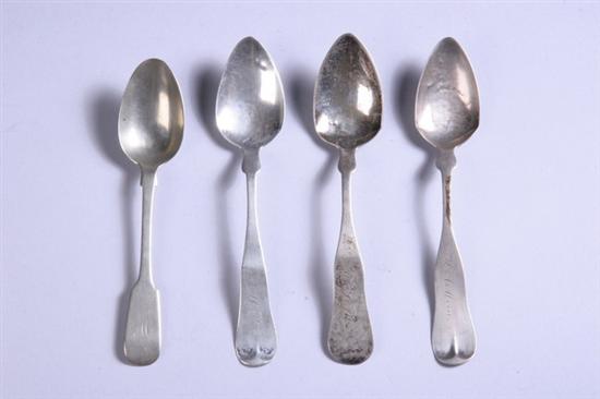 Appraisal: AMERICAN COIN SILVER TEASPOONS Early to mid- th century Including