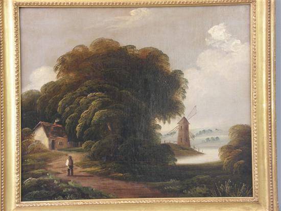 Appraisal: The Reverend Browning th century oil on canvas landscape with