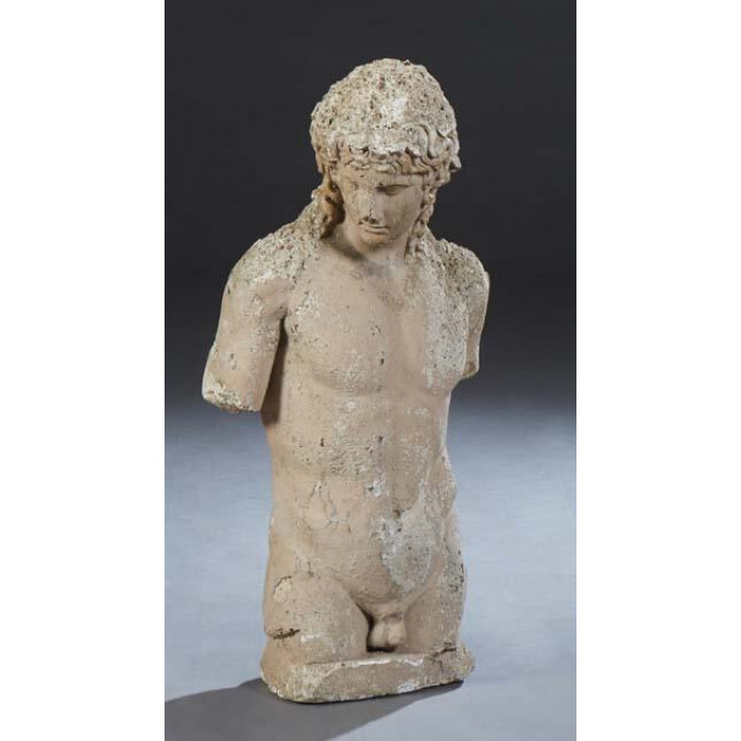 Appraisal: Cast Stone Male Torso of an Athlete th c after