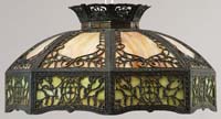 Appraisal: GOOD SLAG GLASS HANGING SHADE Unmarked shade having eight curved