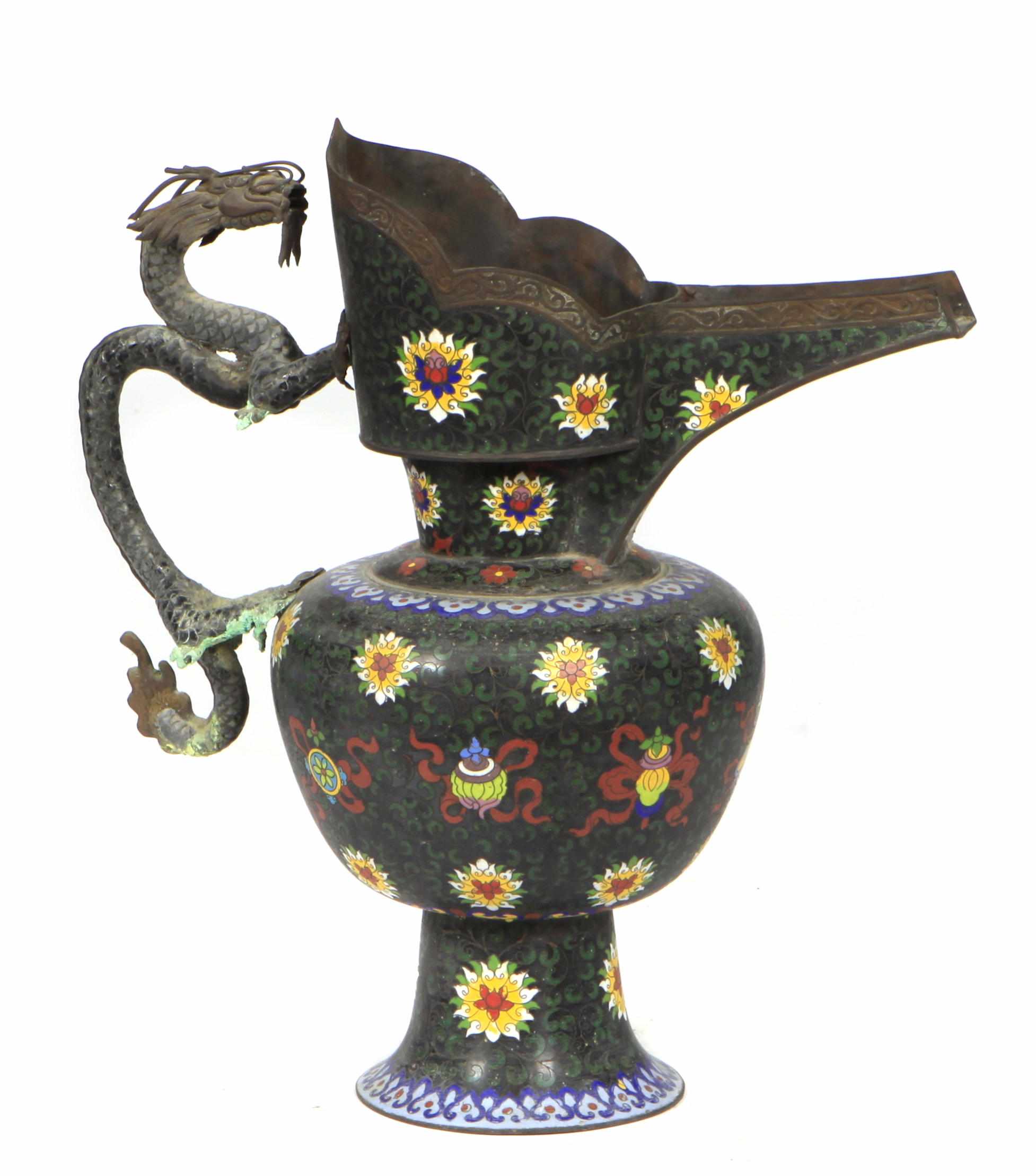 Appraisal: A Chinese cloisonn pitcher height in diameter in