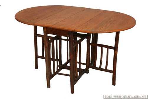 Appraisal: INDIANA HICKORY FURNITURE CO TABLE When opened this table measures