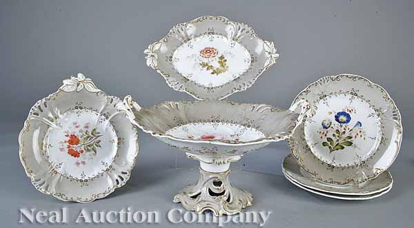 Appraisal: An Antique Ridgway Partial Dessert Service c - gray and