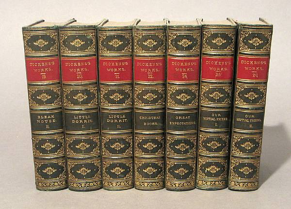 Appraisal: BINDINGS Works of Charles Dickens Boston of vols Illustrated calf