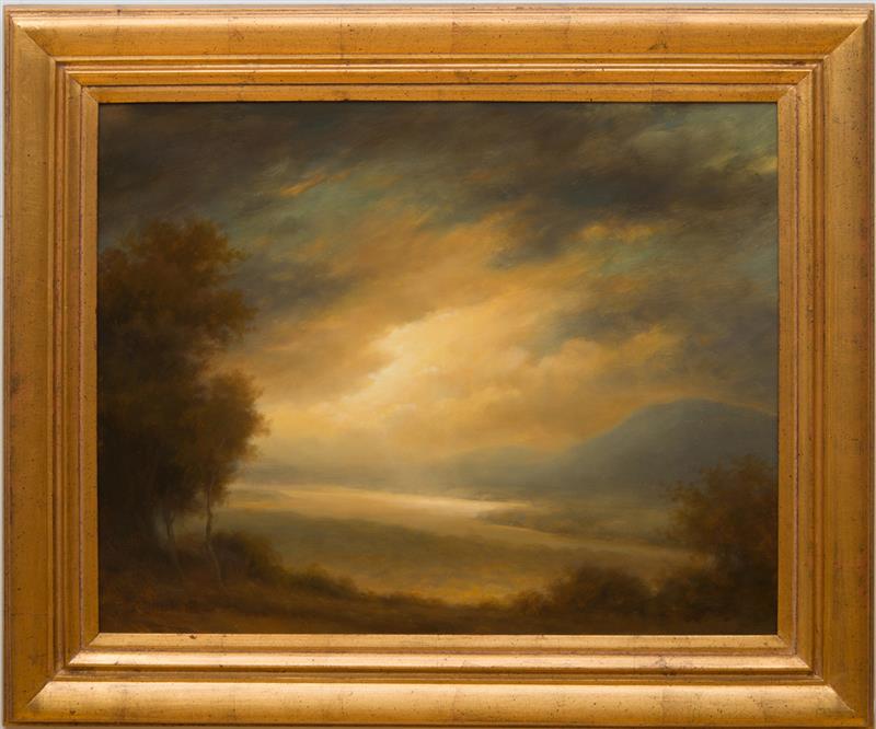 Appraisal: JANE BLOODGOOD-ABRAMS HUDSON VALLEY-DRAMATIC LIGHT Oil on board signed 'Jane