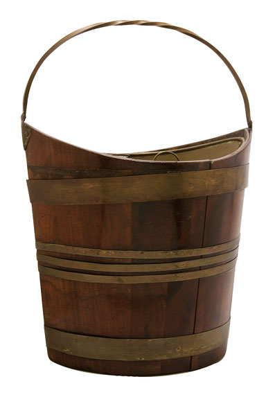 Appraisal: George III Brass Bound Mahogany Bucket Estimate -