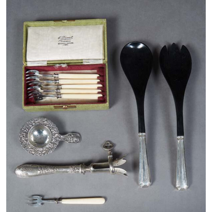 Appraisal: Ten Silver Pieces consisting of a French Silver Handle Manche