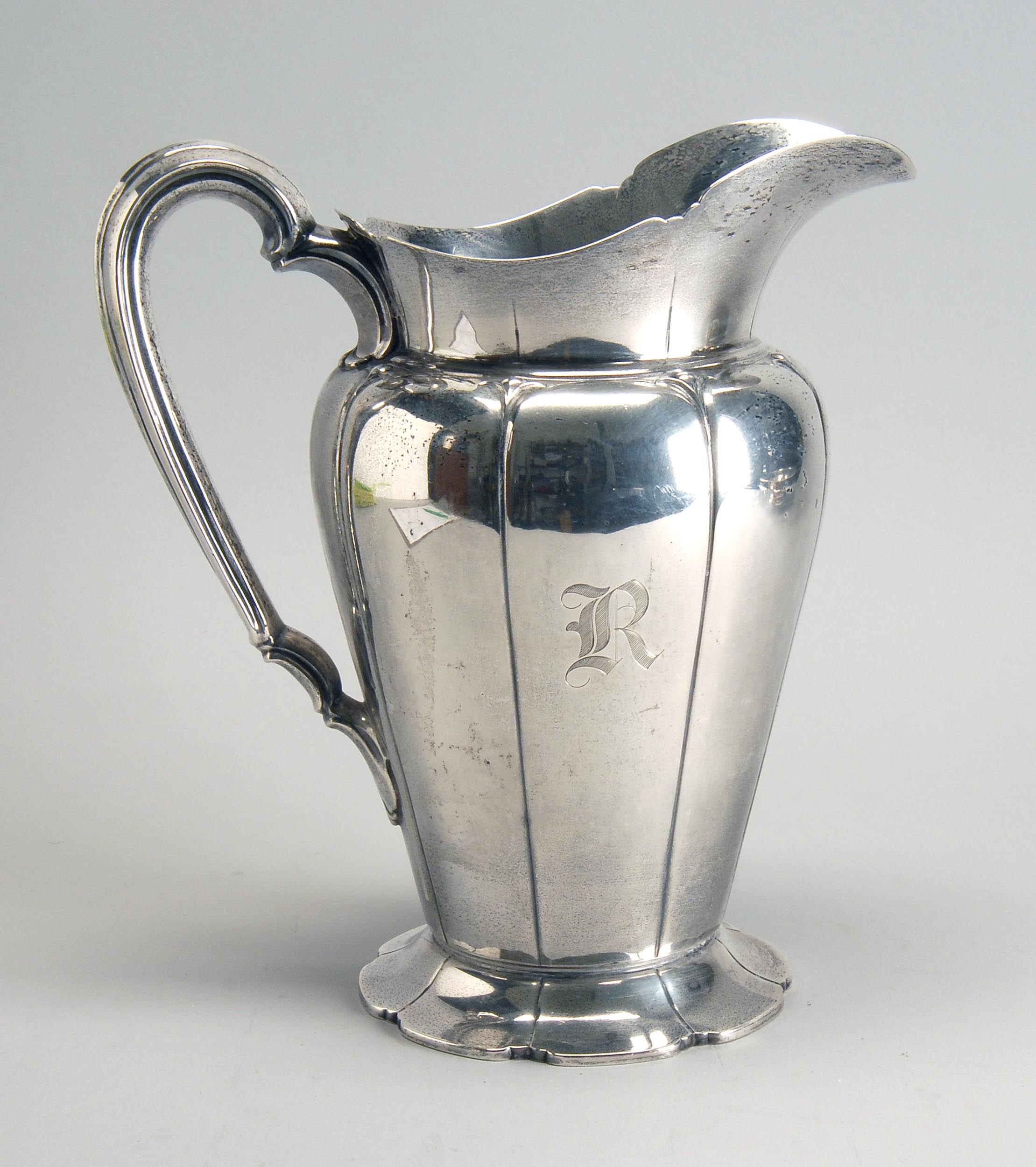 Appraisal: STERLING SILVER WATER PITCHER BY WATSON COMPANY In the Lotus