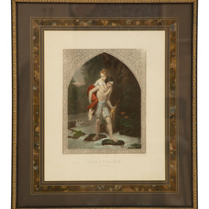 Appraisal: Three French Hand Colored Engravings from Paul Virginie L'Averse Le