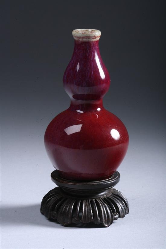 Appraisal: CHINESE FLAMB DOUBLE GOURD VASE th century - in high