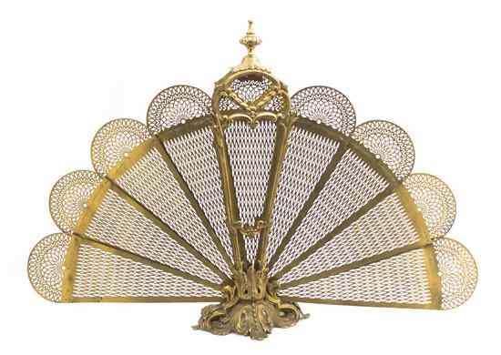 Appraisal: A Victorian Gilt Bronze and Brass Fan Form Firescreen of