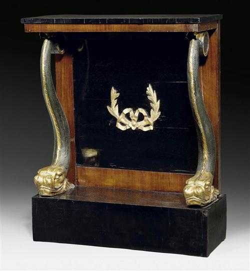 Appraisal: CONSOLE Empire Biedermeier Vienna circa Richly carved parcel-gilt and ebonised