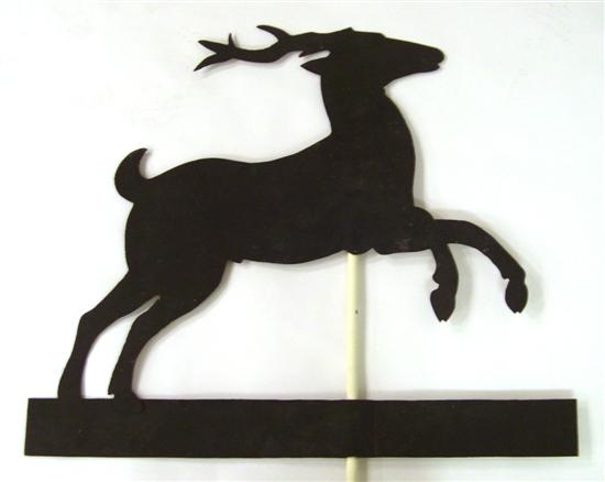 Appraisal: Leaping stag weather vane sheet metal silhouette remnants of past