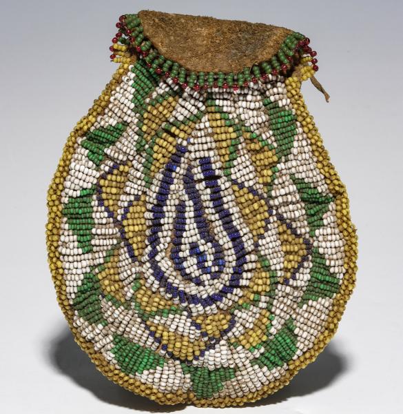 Appraisal: A BEADED HIDE POUCH POSSIBLY UTE CIRCA The Native American