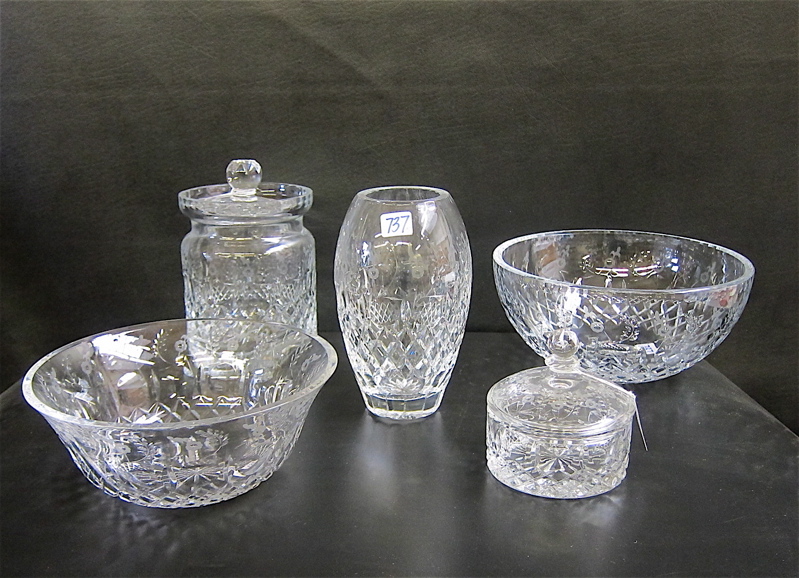 Appraisal: SET OF FIVE ROGASKA CUT CRYSTAL TABLEWARE in the Gallia