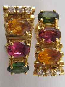 Appraisal: A pair of yellow metal tests carat gold tourmaline and