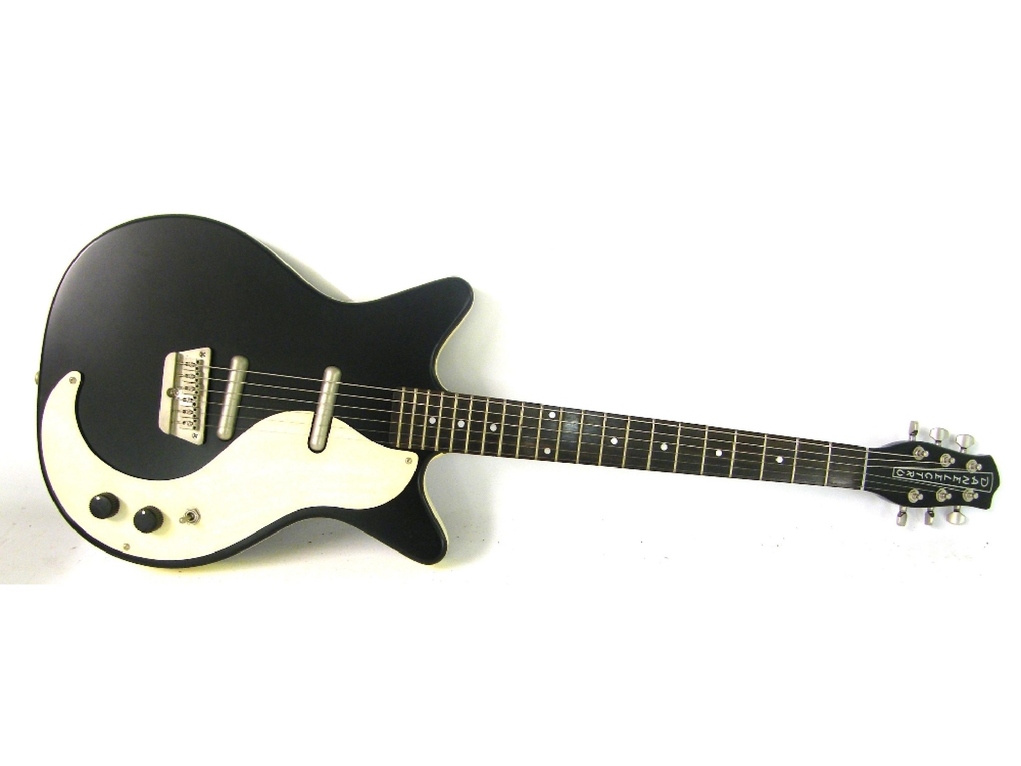 Appraisal: Danelectro ' double cutaway electric guitar black finish electrics appear