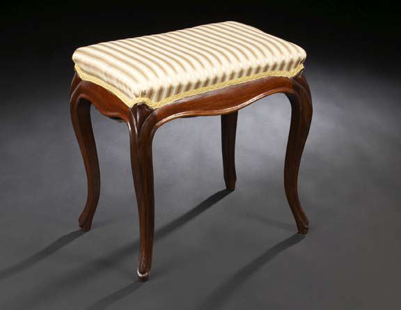 Appraisal: American Rococo Revival Rosewood Stool third quarter th century with