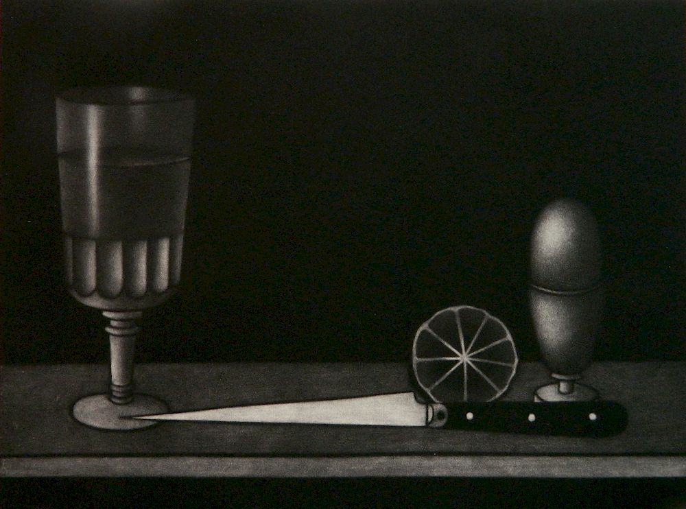 Appraisal: Mario Avati mezzotint Mario Avati French - - ''Nature Morte