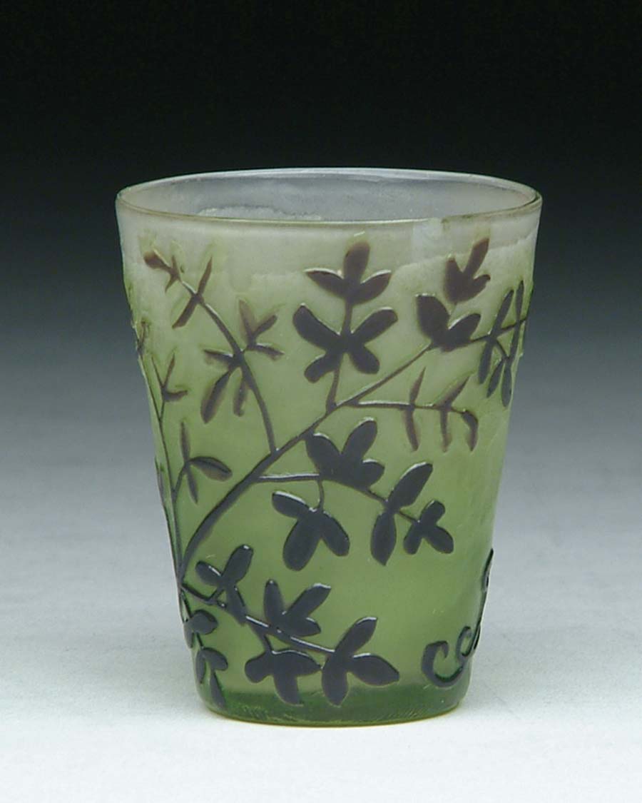 Appraisal: GALLE CAMEO SHOT GLASS Cameo decoration of amethyst leaves and