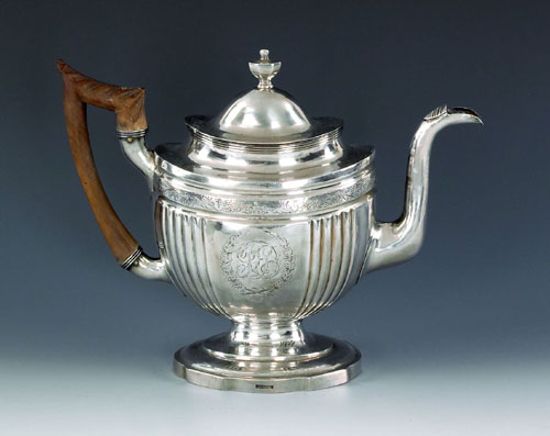 Appraisal: Philadelphia silver teapot ca bearing the touch of John McMullin