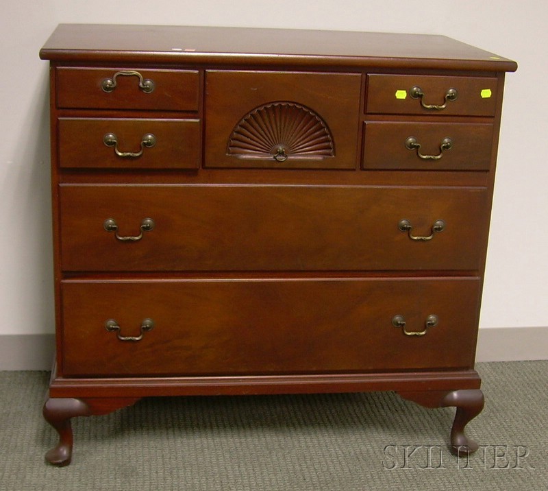 Appraisal: Drexel Queen Anne Style Mahogany Silver Chest of Drawers branded