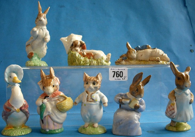 Appraisal: Royal Albert Beatrix Potter Figures Peter Rabbit Cottontail Mrs Flopsy