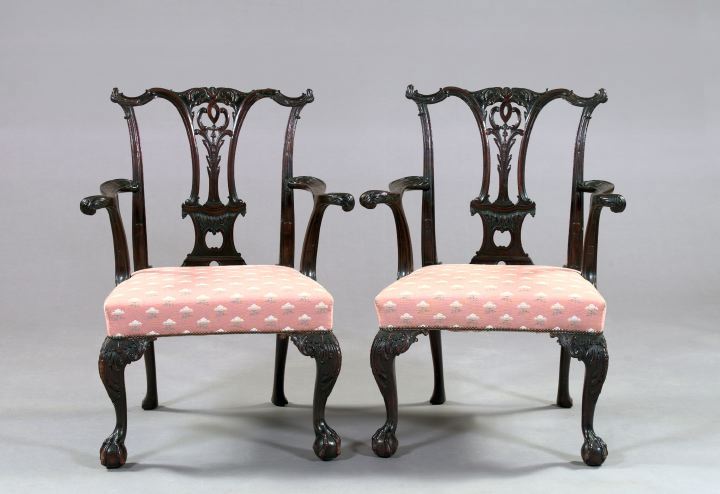 Appraisal: Good Pair of George III Mahogany Armchairs late th early