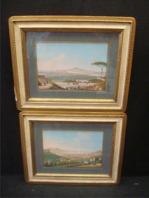 Appraisal: Pair of Bay of Naples Gouaches Unsigned Dimensions x plus