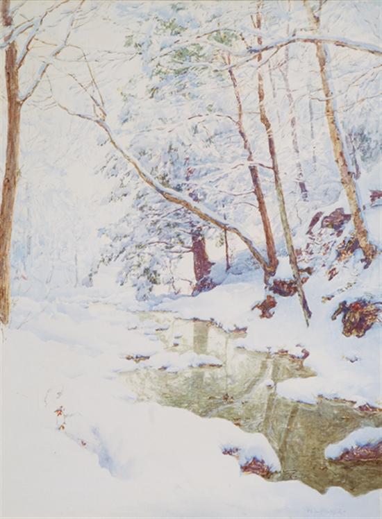 Appraisal: PALMER WALTER LAUNT American - A Stream in Winter watercolor