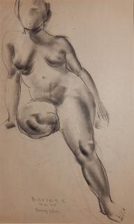 Appraisal: Clyde Singer charcoal Clyde Singer American - - Seated Nude-