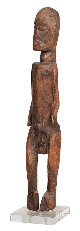 Appraisal: Mali Dogon Style Standing Figure th century stylized carved wood