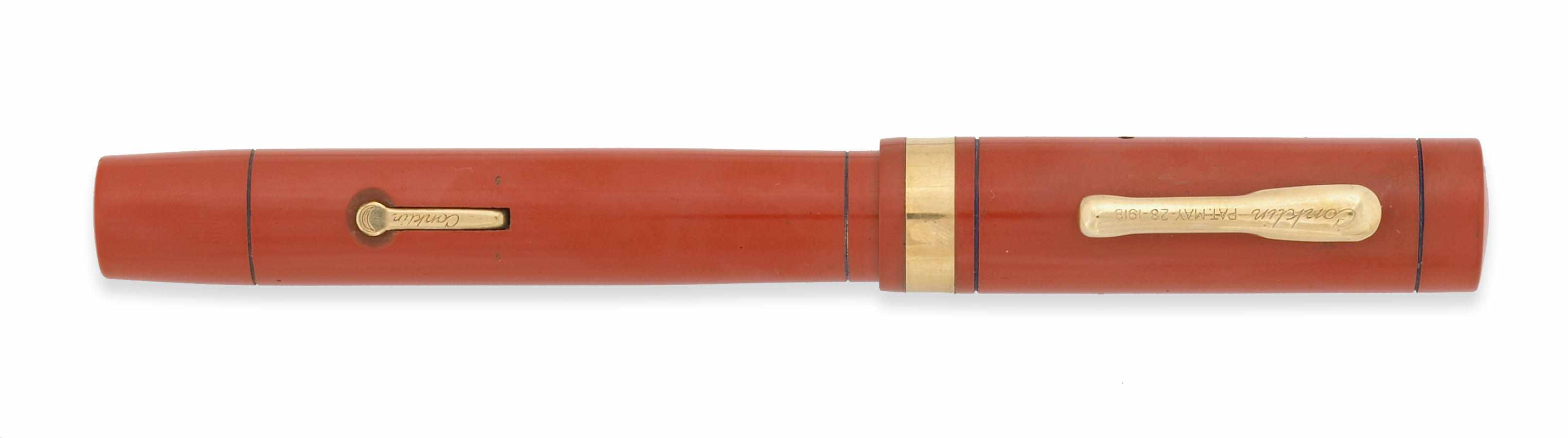 Appraisal: Conklin Senior Endura Fountain Pen Red hard rubber Excellent color