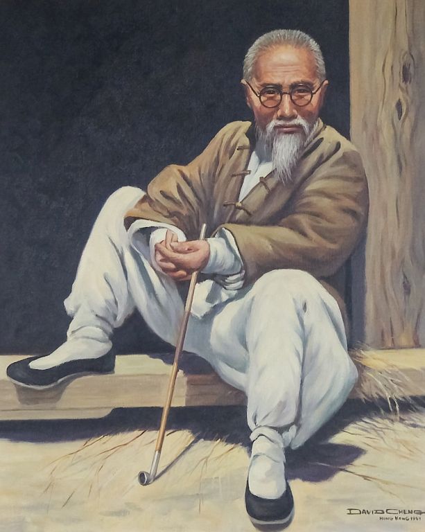 Appraisal: David Chen Chinese American Portrait Oil Painting David Cheng th