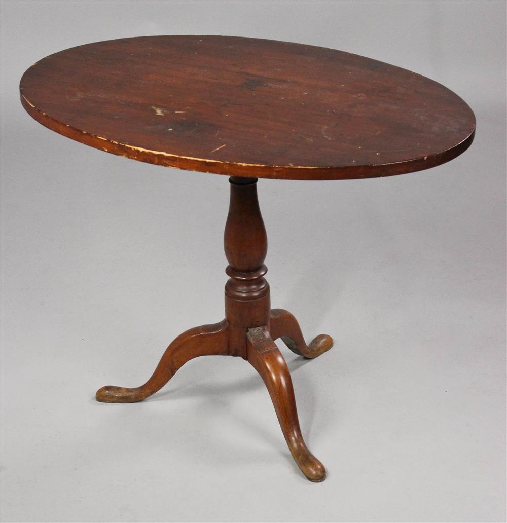 Appraisal: AMERICAN QUEEN ANNE MIXED WOOD TEA TABLE the tea table